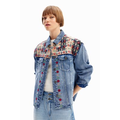 Veste trucker jean broderies DESIGUAL