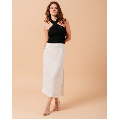 Jupe fendue blanche top
