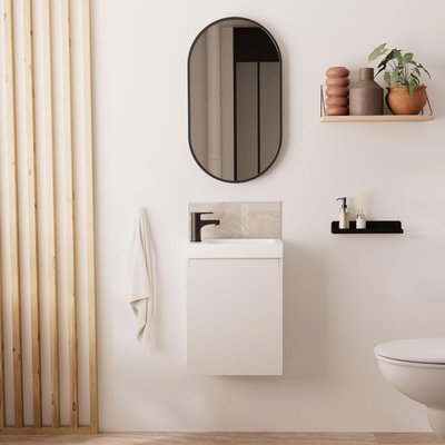 Meuble lave-mains + robinet noir LISA MOB IN