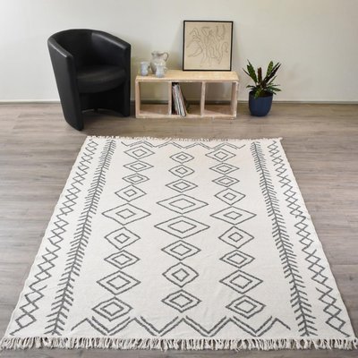 Tapis kilim reversible en coton motif berbère BA UN AMOUR DE TAPIS
