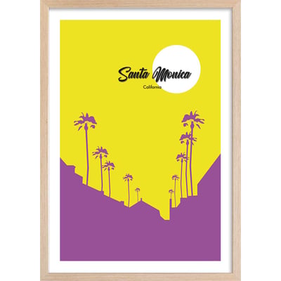 Affiche graphique santa monica californie HEXOA