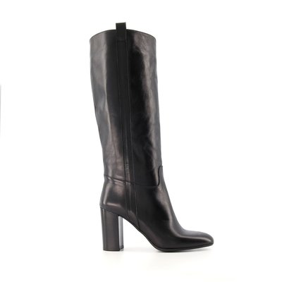 Bottes au genou en cuir à talons carrés - SELENE DUNE LONDON