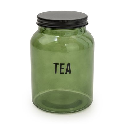 Glass Tea Storage Jar in Green/Black SO'HOME