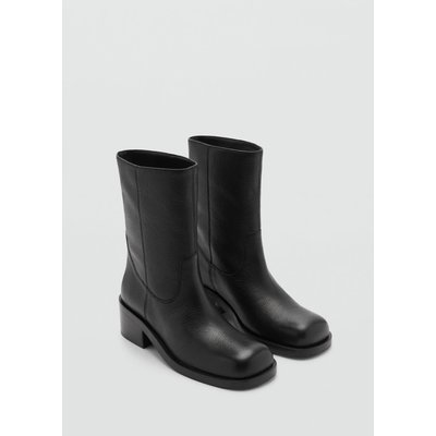 Bottines cuir bout carré MANGO