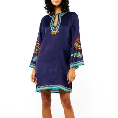 Robe courte manches longues à motifs ethnique EZRA WILD