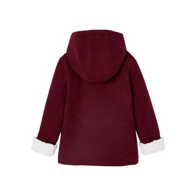 Manteau à capuche en drap de laine doublé sherpa VERTBAUDET