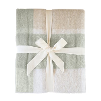 Plaid à carreaux aspect mohair avec franges - QABANE HOME MAISON