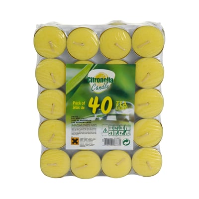 Set de 40 bougies chauffe-plats à la citronnelle - 3.5x3.5x1.5cm WADIGA