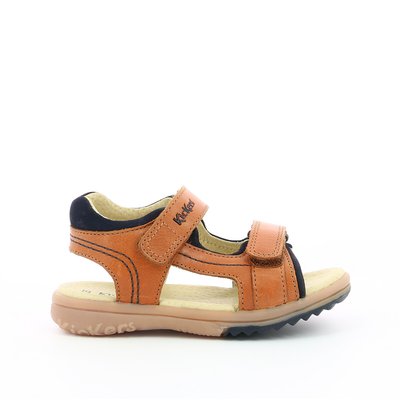 Sandali pelle tacco aperto Platino KICKERS