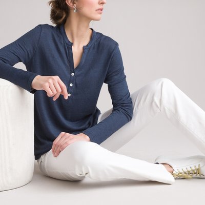 T shirt manche longue lin femme La Redoute