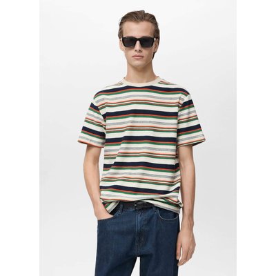 T-shirt regular-fit 100 % coton rayures MANGO MAN
