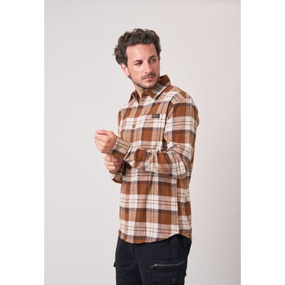 Chemise droite homme à carreaux en 100% coton WARNO DEELUXE
