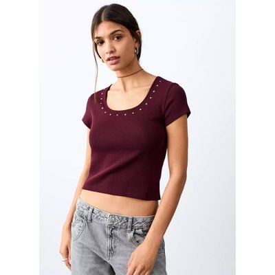 T-shirt court rivets MANGO TEEN