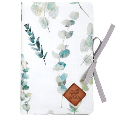 Protège carnet de santé en satin de coton EUCALYPTUS SEVIRA KIDS