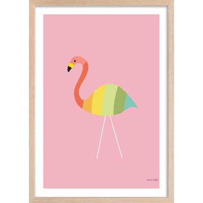Affiche enfant flamant citron HEXOA