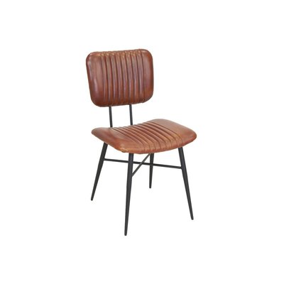 Chaise en cuir cognac et métal AUBRY GASPARD