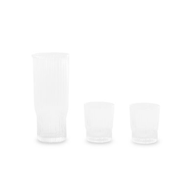 Clear Ribbed Jug & Glasses Set SO'HOME