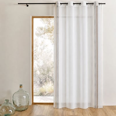 Voilage fantaisie tissé rayure horizontale HOME MAISON