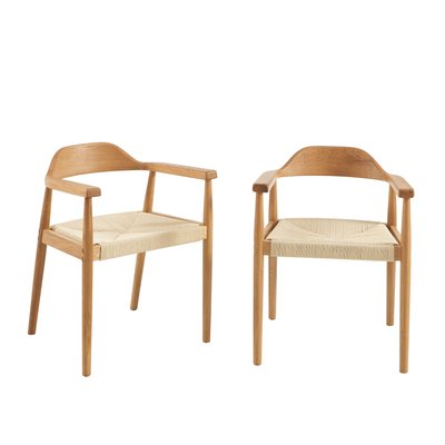 Lot de 2 chaises en chêne et corde MARTIE SORELH
