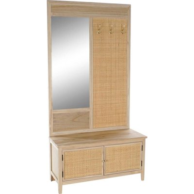 Portemanteau en bois avec miroir et rangement RECOLLECTION