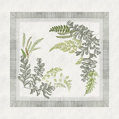 Serviette coton & lin BOUQUET DE FOUGERES GARNIER THIEBAUT