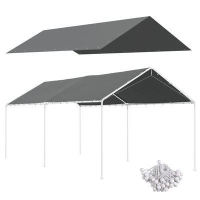 Toile de rechange carport dim. 6L x 3l m PE haute densité OUTSUNNY