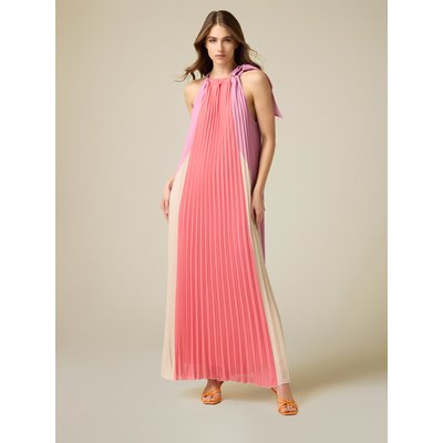 Robe longue plissée color block OLTRE