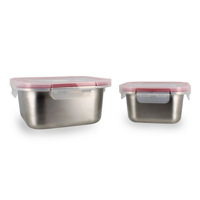 Lot de 2 boîtes hermétiques en acier inoxydable MENASTYL