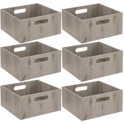 Lot de 6 Boîtes de rangement carrée en MDF TOILINUX