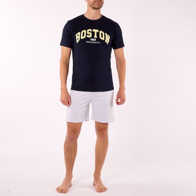 Pyjashort homme MICHIGAN marine/gris chiné ALAN BROWN