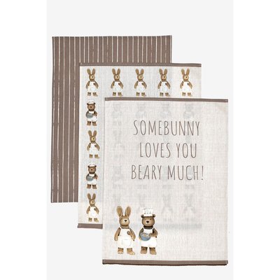 Torchons à motif ours lapin rosie, lot de 3 NEXT