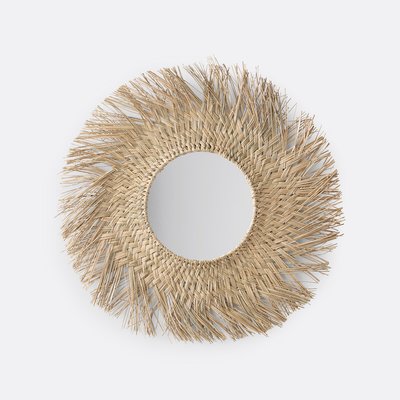 Круглое плетеное зеркало в форме солнца Ø70 cm, Loully LA REDOUTE INTERIEURS