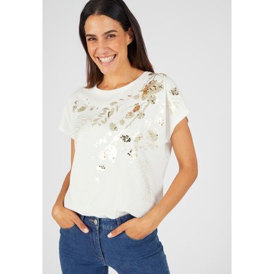 T-shirt à sequins motif végétal DAMART