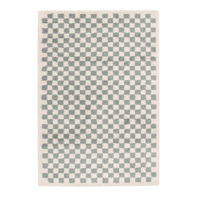 Tapis damier poils longs doux et volumineux CHECKERS AFK LIVING