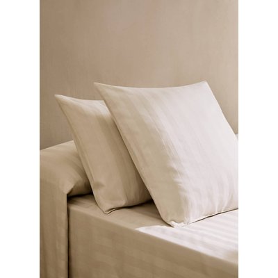 Deux taies d’oreiller coton satin jacquard rayures 60x60 cm MANGO HOME