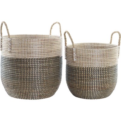 Panier en osier tressé bicolore RECOLLECTION