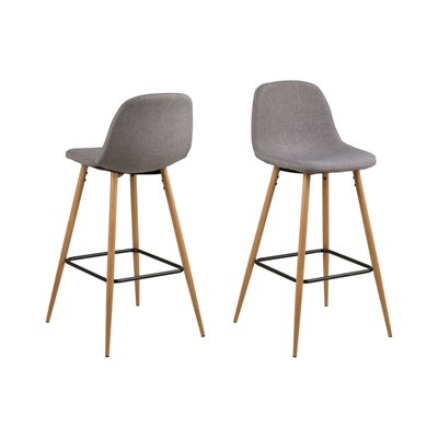 Tabourets de bar en tissu piétement en bois (lot de 2) - WILLIAM HELLIN, DEPUIS 1862