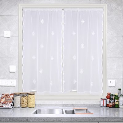 Paire de petits voilages motif flocons HOME MAISON