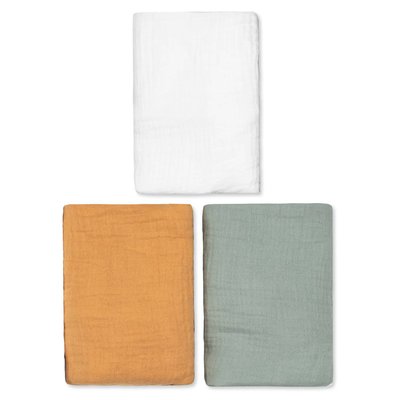 Lot de 3 Draps housses couffin en gaze de coton JEANNE SEVIRA KIDS
