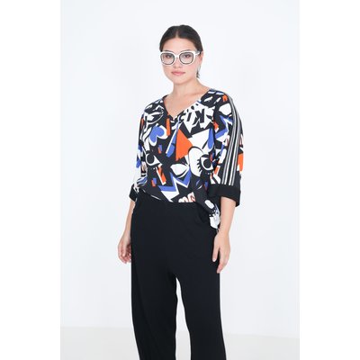 Blouse imprimé avec un galon rayé JEAN-MARC PHILIPPE