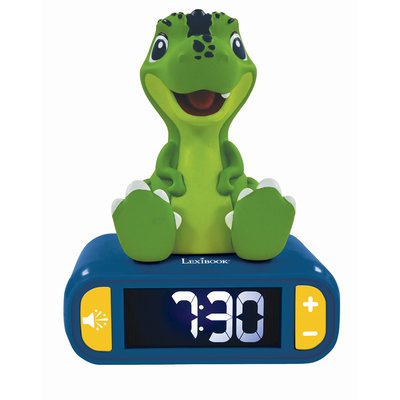 Réveil digital avec veilleuse lumineuse Dinosaure en 3D LEXIBOOK