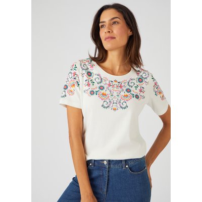 T-shirt impression reliefée pur coton DAMART