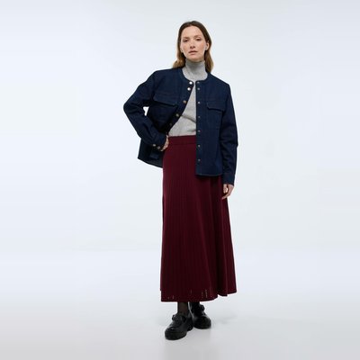 Jupe midi en maille ajourée MONOPRIX