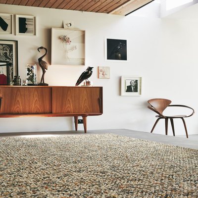 Tapis salon et chambre tissé en laine motif faux uni MARBLE A UN AMOUR DE TAPIS
