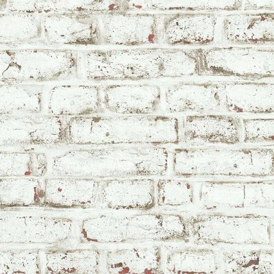 Papier peint LUTECE imprimé briques blanches écaillées PARIS DE LUTECE A NOS JOURS