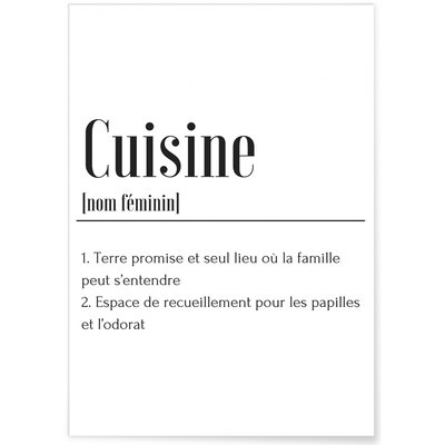 Affiche Définition Cuisine L'AFFICHERIE