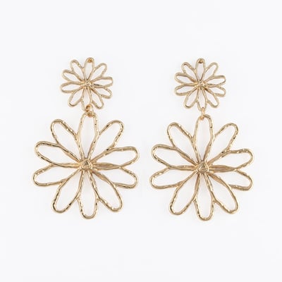 Boucles d'oreilles fleurs filaires dorées BALABOOSTE