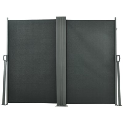 Double store latéral brise-vue rétractable polyester haute densité OUTSUNNY