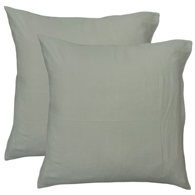 Set de 2 taies d'oreiller unies en coton, GAZE DE COTON MATT ET ROSE