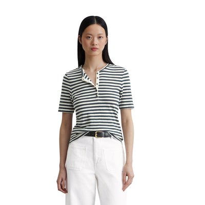 T-shirt Henley regular en doux jersey milleraies MARC O'POLO